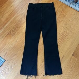 Mother The Hustler Ankle Fray Not Guilty Denim Jeans Black Size 27